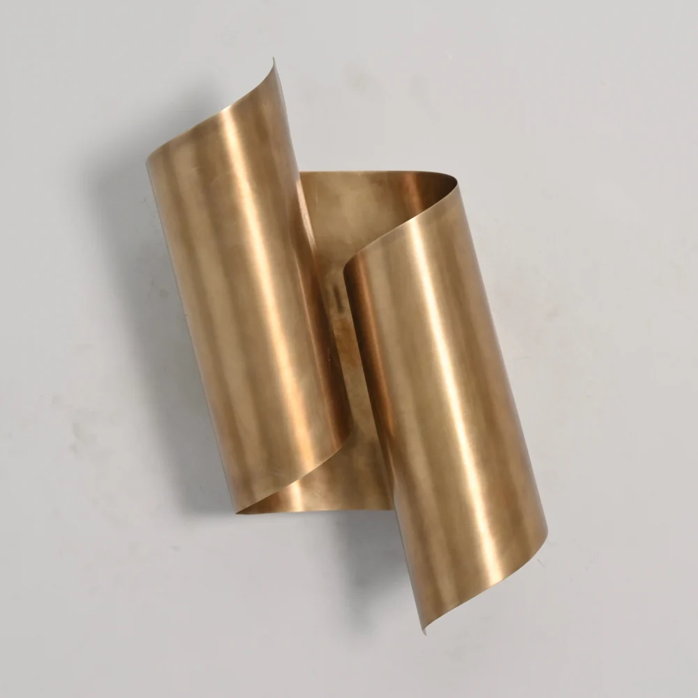 Curved Circle Wall Lamp - 2 Light Brass Sconce - Image 3