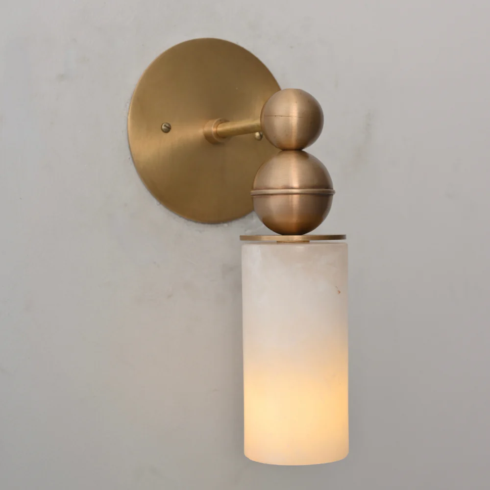 Modern Alabaster Wall Lamp - Brass Wall Sconce - Image 3