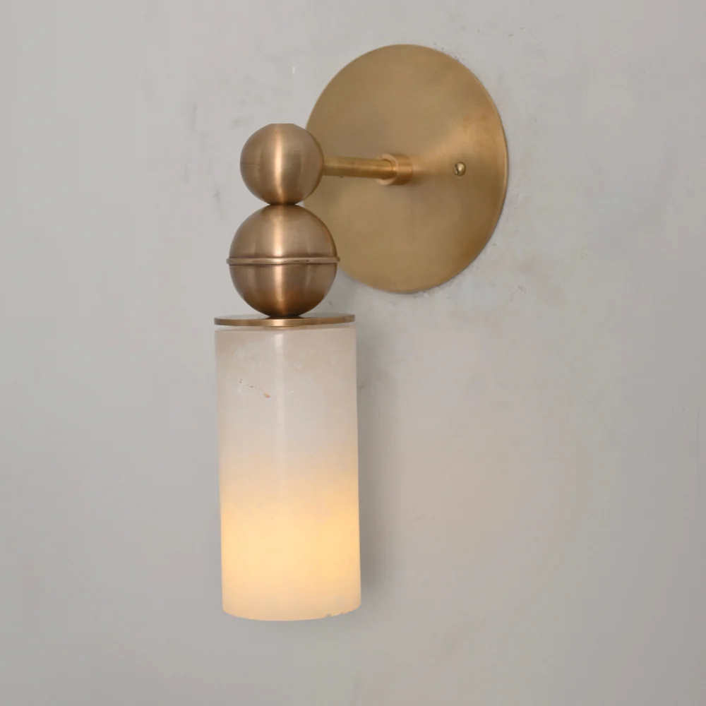 Modern Alabaster Wall Lamp - Brass Wall Sconce - Image 4