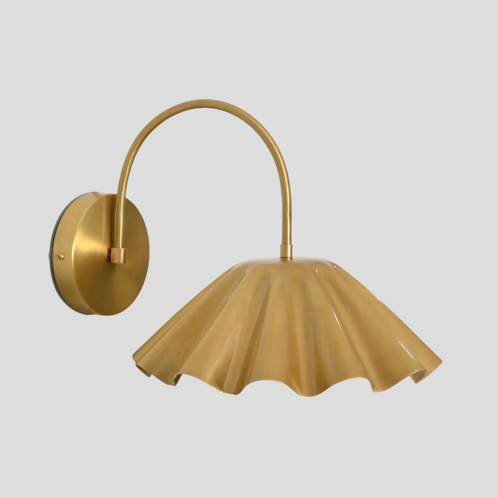 Flower Wall Sconce - Modern Curved Brass Light - Image 4
