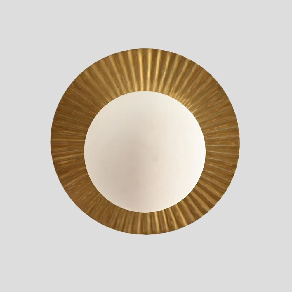 Globe Orb Brass Flush Mount - Mid Century - Image 4