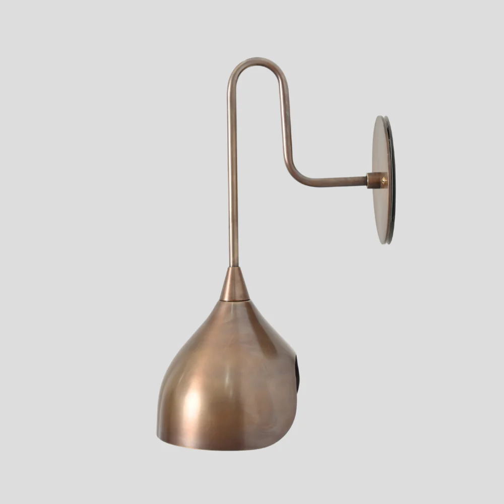 Brass Curved Arm Sconce - Mid Century Wall Lamp