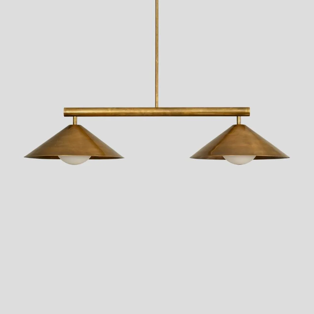 Mid century Pendant Light - Linear Brass Chandelier - Image 3
