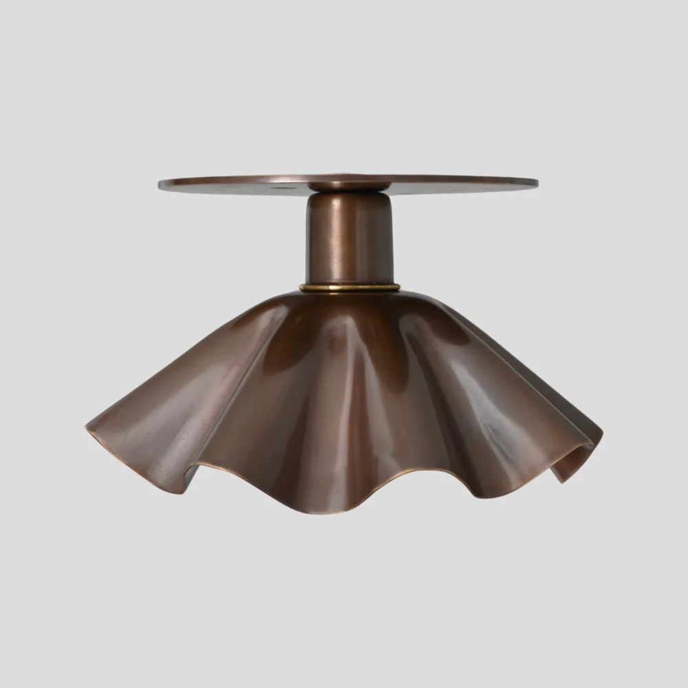 Minimalist Brass Flower Flush Mount - Modern Petal Shade Light - Image 6