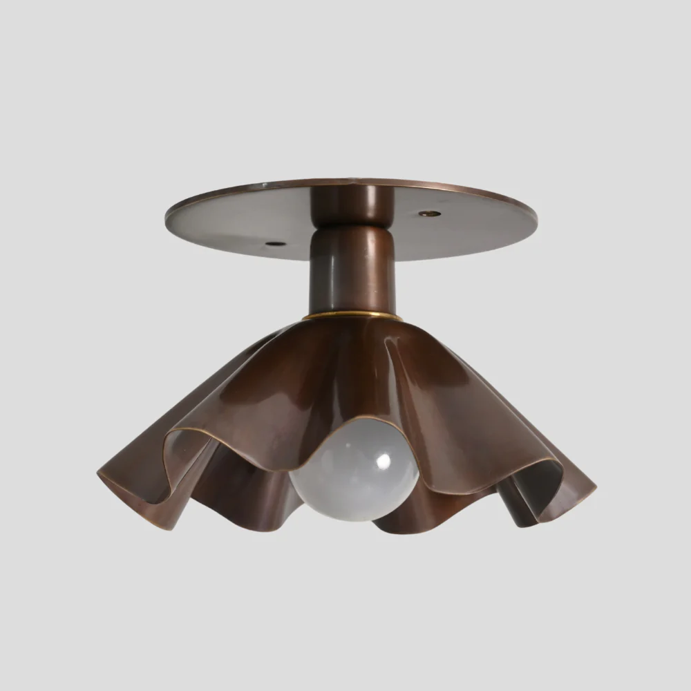 Minimalist Brass Flower Flush Mount - Modern Petal Shade Light - Image 7