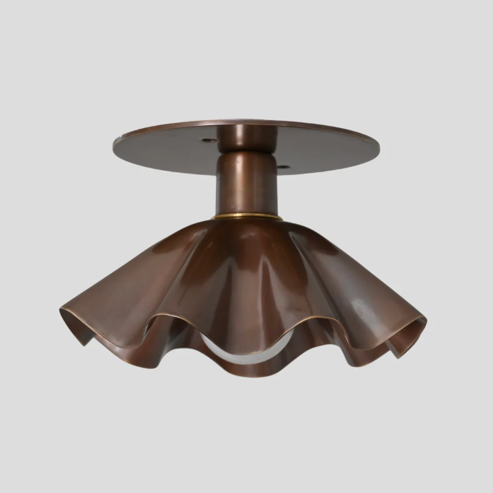 Minimalist Brass Flower Flush Mount - Modern Petal Shade Light - Image 9