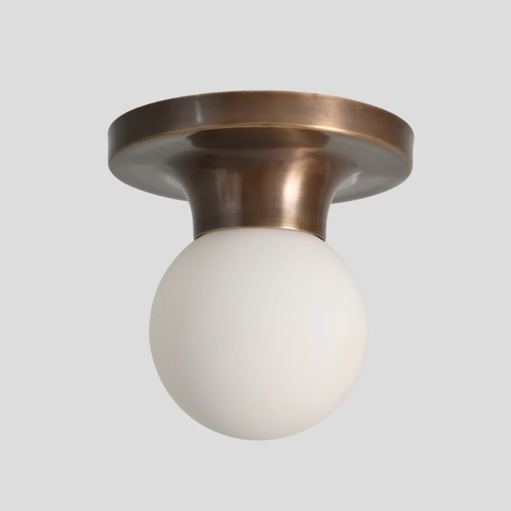 Brass Globe Flush Mount - Minimalist Ceiling Light