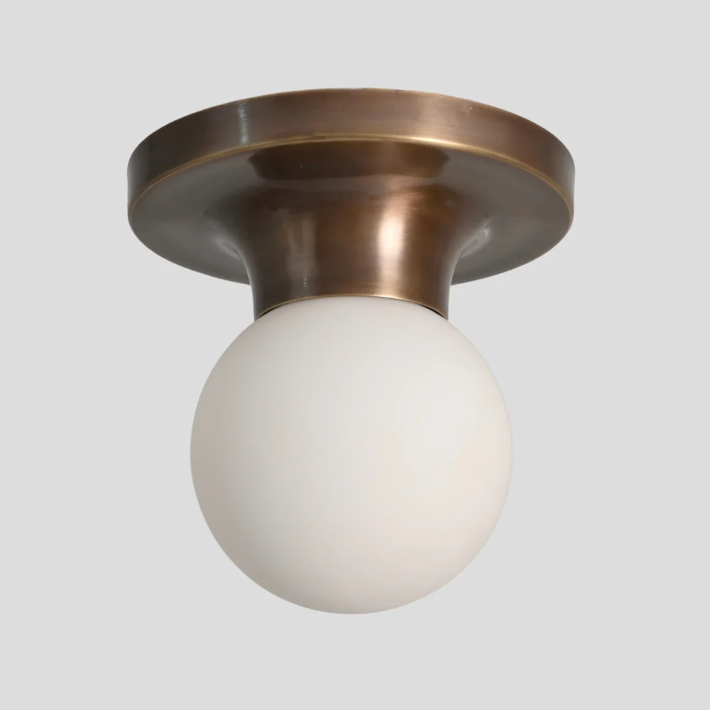 Brass Globe Flush Mount - Minimalist Ceiling Light - Image 3
