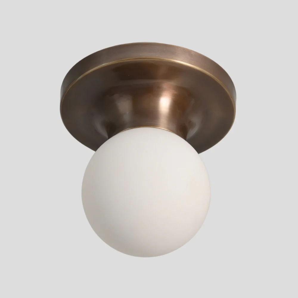 Brass Globe Flush Mount - Minimalist Ceiling Light - Image 4
