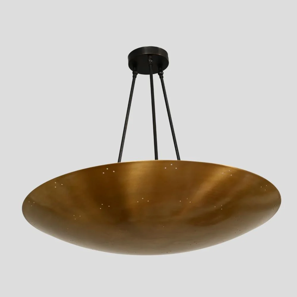 Modern Brass Dome - Perforated Pendant Light - Image 4