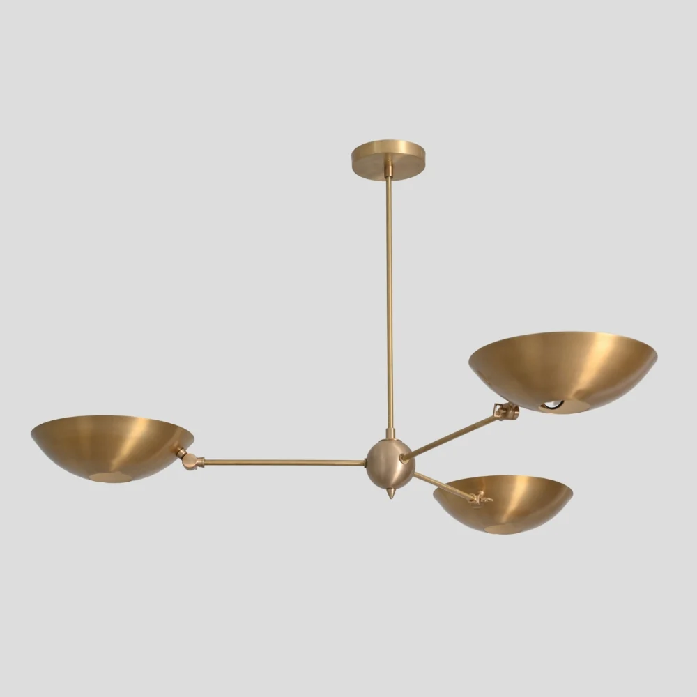 Modern Ceiling Light - Brass Three Pendant Lamp - Image 2