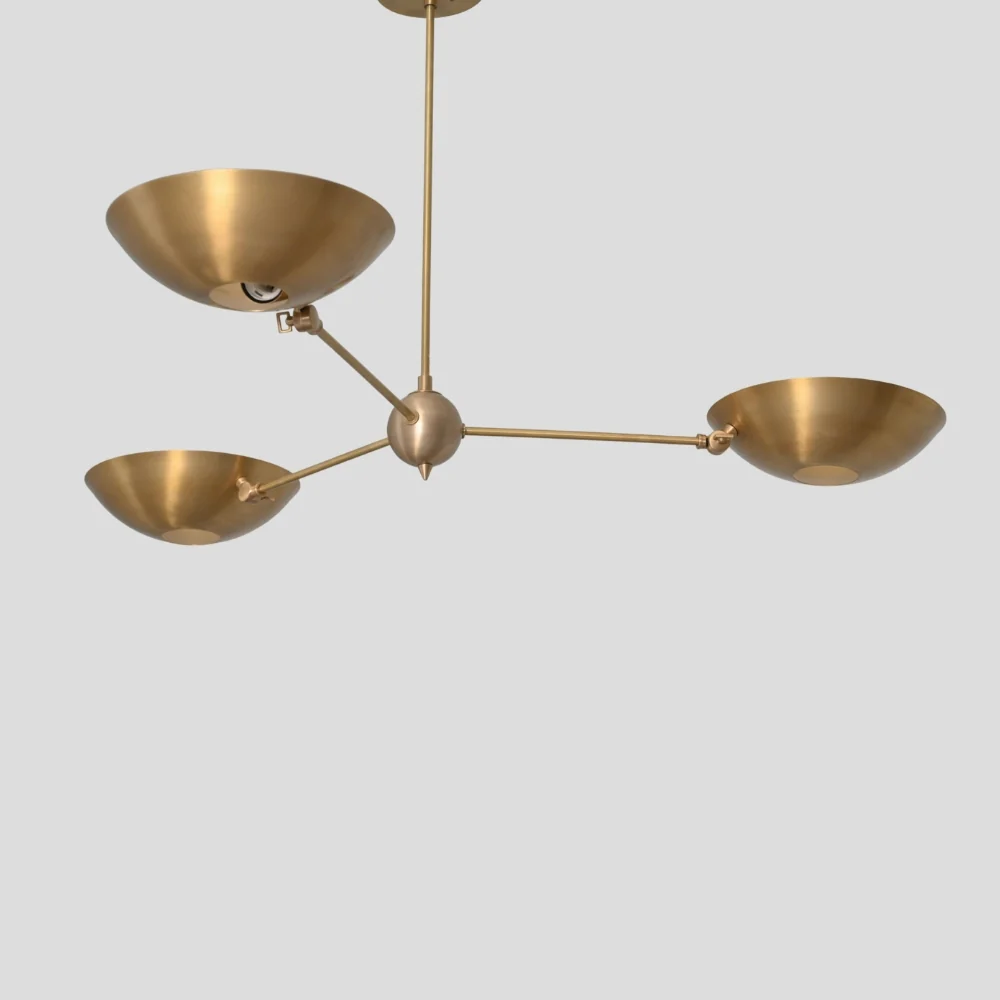 Modern Ceiling Light - Brass Three Pendant Lamp - Image 3
