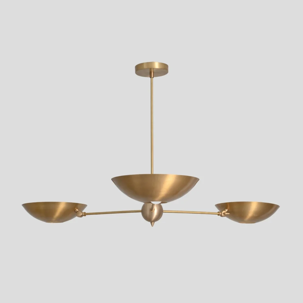 Modern Ceiling Light - Brass Three Pendant Lamp - Image 4