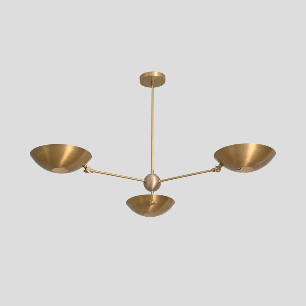 Modern Ceiling Light - Brass Three Pendant Lamp - Image 5