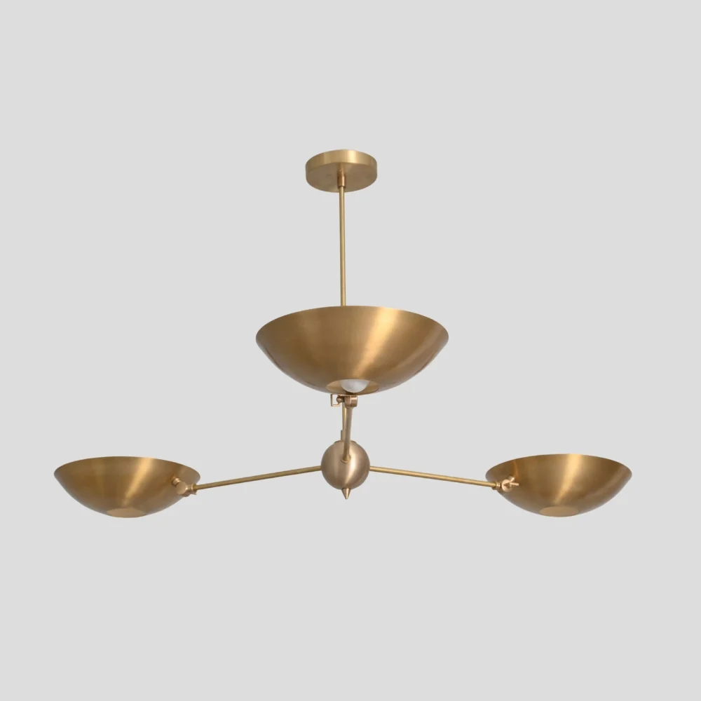 Modern Ceiling Light - Brass Three Pendant Lamp - Image 6