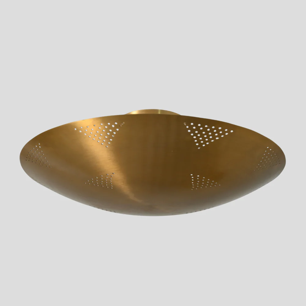 Perforated Brass Dome Chandelier - 6 Light Ceiling Light - Image 3