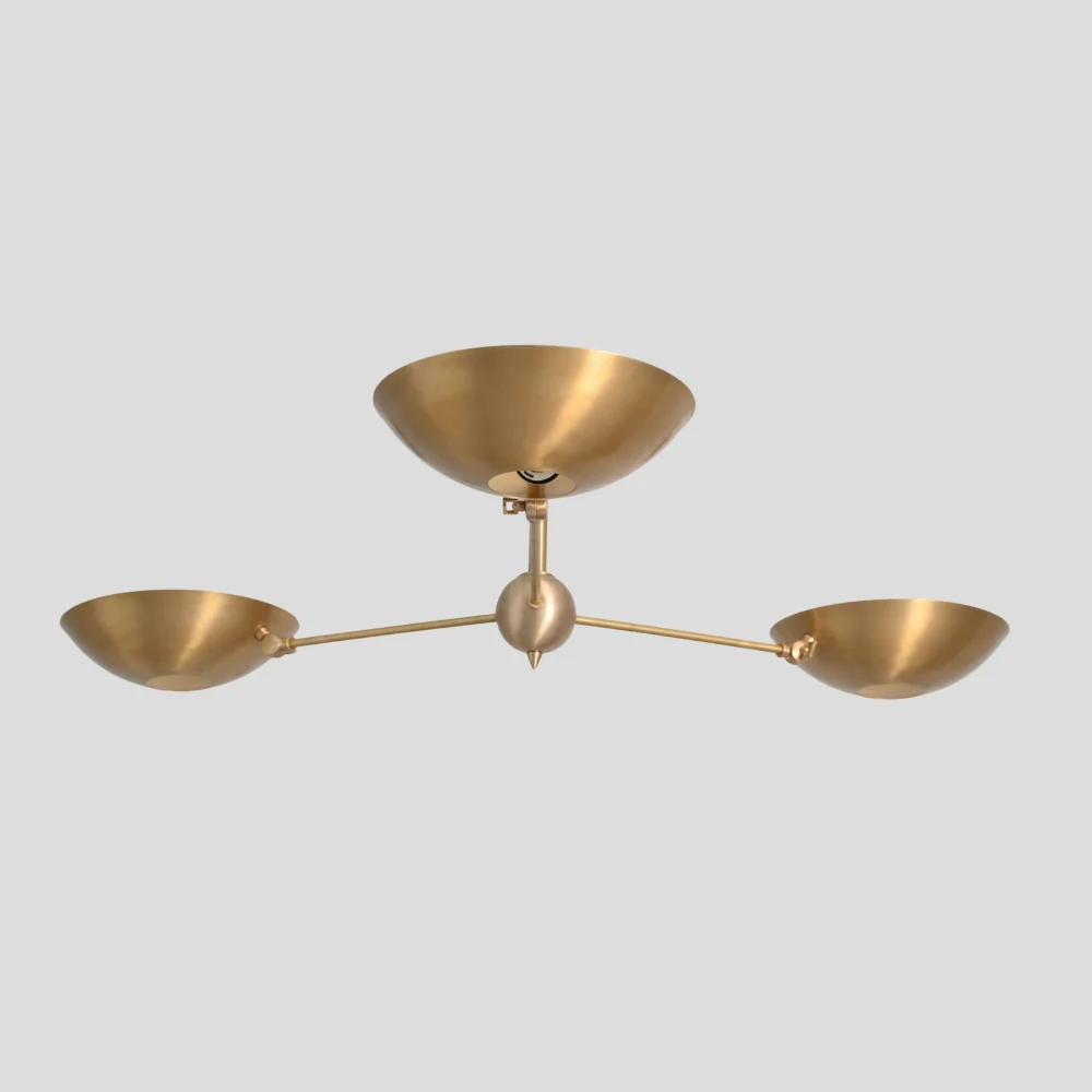 Three Arm Disc Ceiling Light - Semi Flush Mount