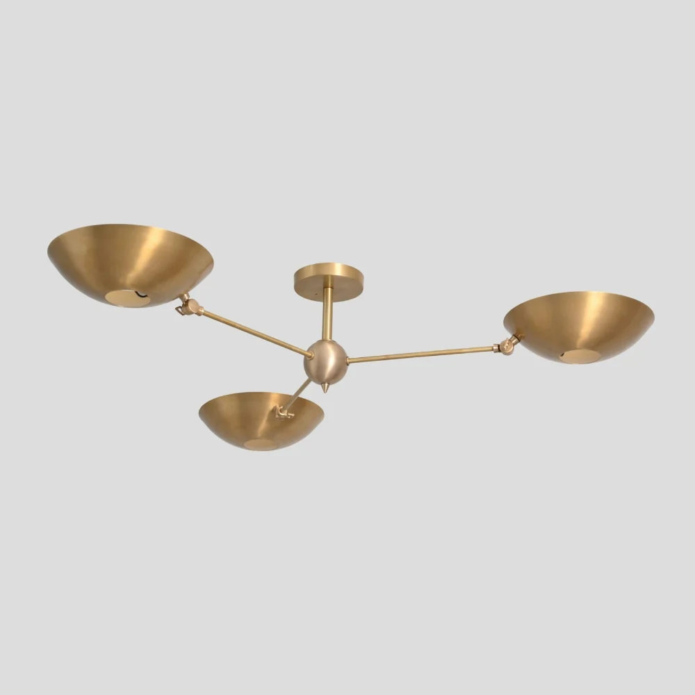 Three Arm Disc Ceiling Light - Semi Flush Mount - Image 2