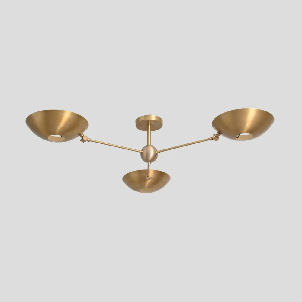 Three Arm Disc Ceiling Light - Semi Flush Mount - Image 3