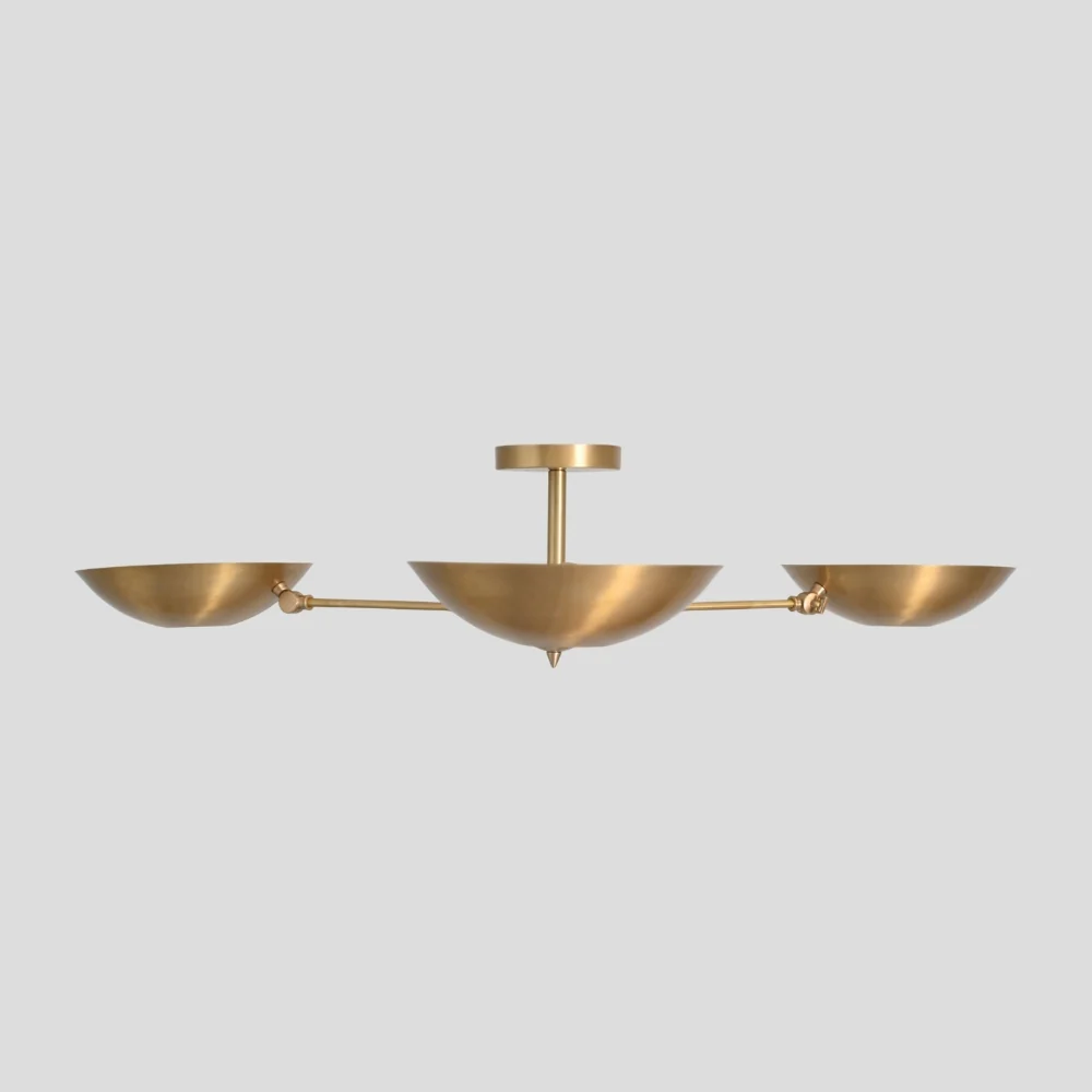 Three Arm Disc Ceiling Light - Semi Flush Mount - Image 4