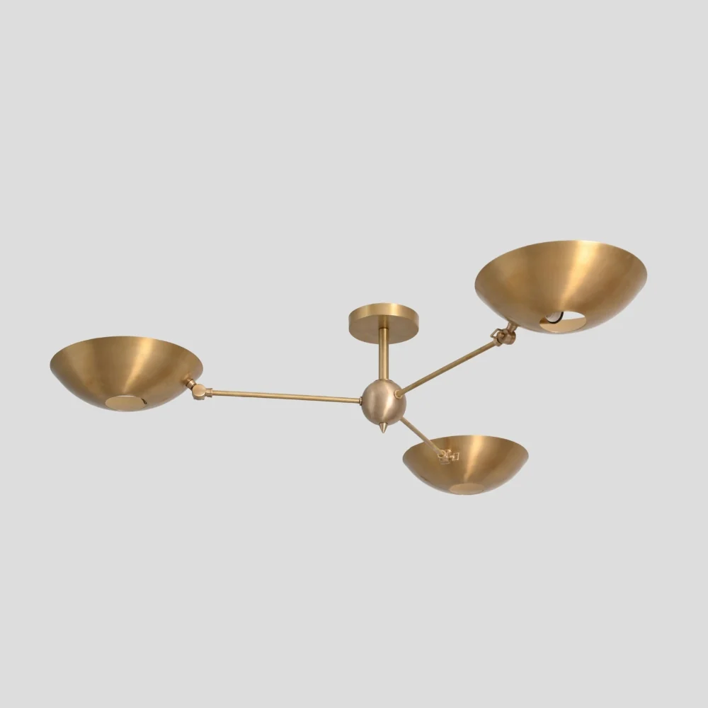 Three Arm Disc Ceiling Light - Semi Flush Mount - Image 5